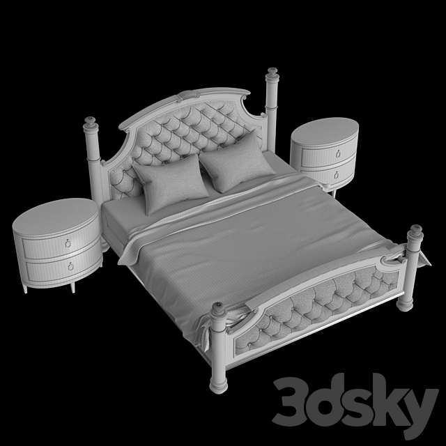 Drexel Heritage Rainier Upholstered Bed 3DS Max Model - thumbnail 2