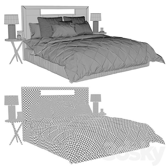 Drucilla Comforter Set HMPT1817 3DS Max Model - thumbnail 3