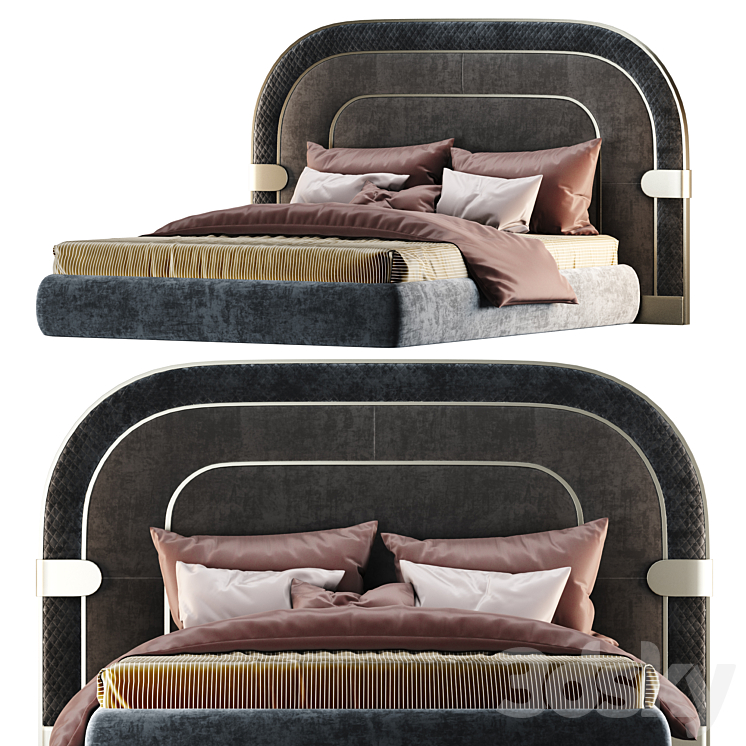 EDEN Double bed By Capital Collection 3DS Max Model - thumbnail 1