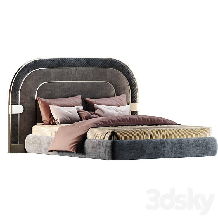 EDEN Double bed By Capital Collection 3DS Max Model - thumbnail 2