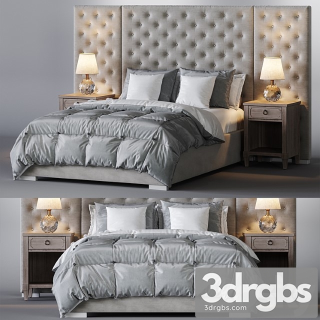 edie tufted bed collection 3dsmax Download - thumbnail 1