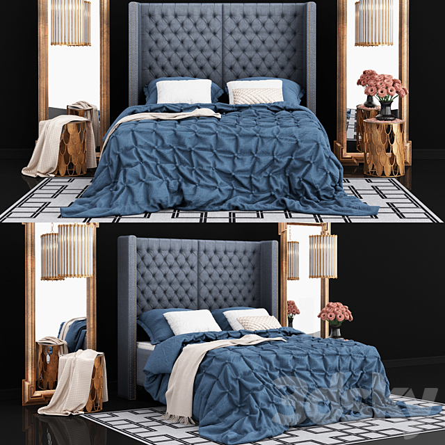 Eichholtz Bed Headboard Fullerton 3DSMax File - thumbnail 1