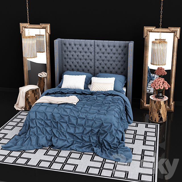 Eichholtz Bed Headboard Fullerton 3DSMax File - thumbnail 2