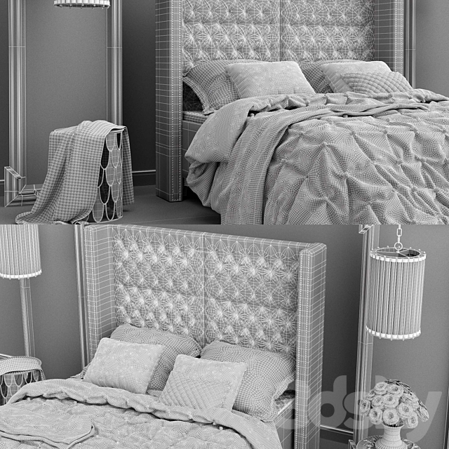 Eichholtz Bed Headboard Fullerton 3DSMax File - thumbnail 3