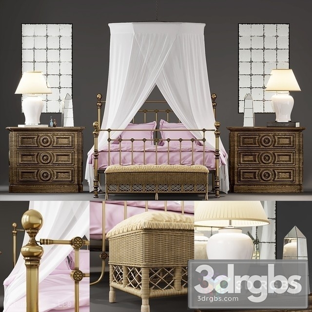 Eichholtz Bed Set 3dsmax Download - thumbnail 1