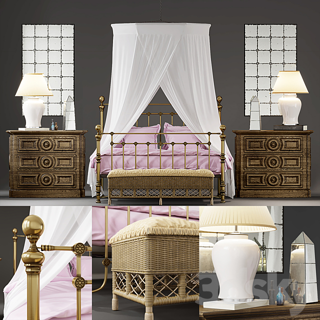 Eichholtz bedset in provence style 3DSMax File - thumbnail 1