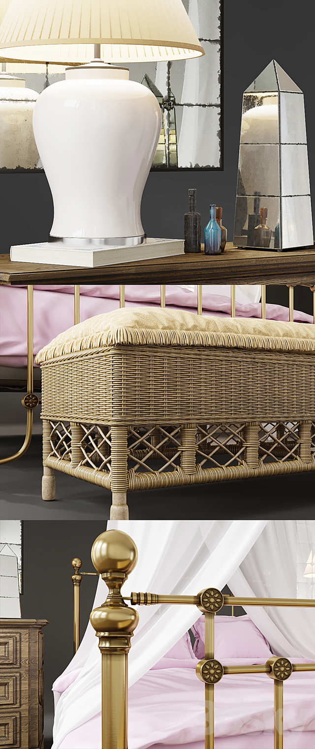 Eichholtz bedset in provence style 3DSMax File - thumbnail 2