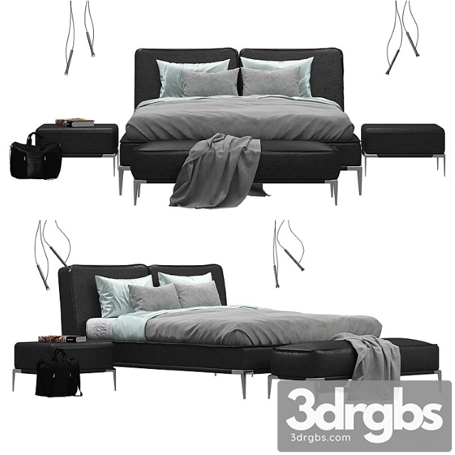 Elica Roche Bobois Bed Set 2 3dsmax Download - thumbnail 1