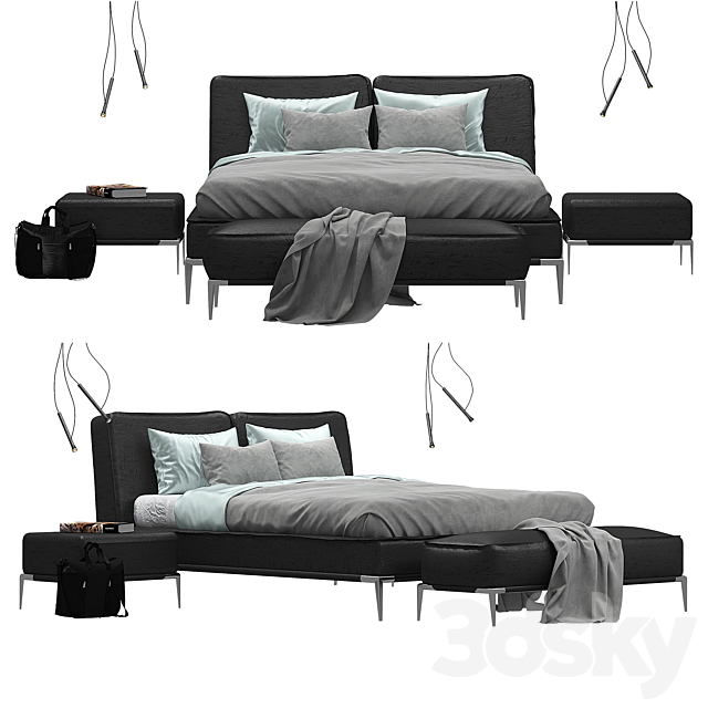 Elica Roche Bobois bed_set 2 3DSMax File - thumbnail 1