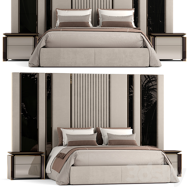 Elve luxury bed 3DS Max Model - thumbnail 1