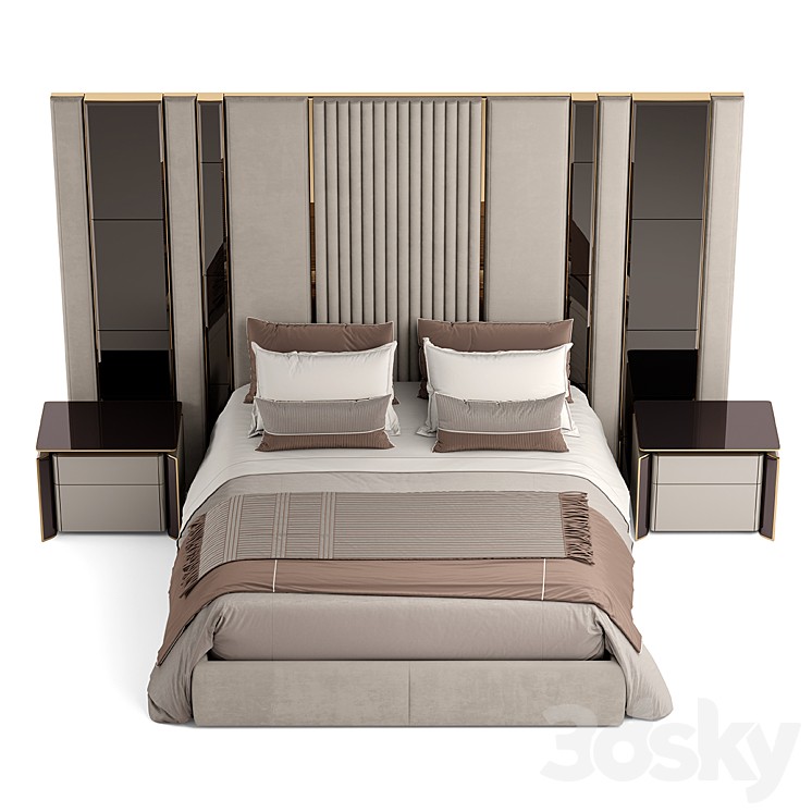 Elve luxury bed 3DS Max Model - thumbnail 2