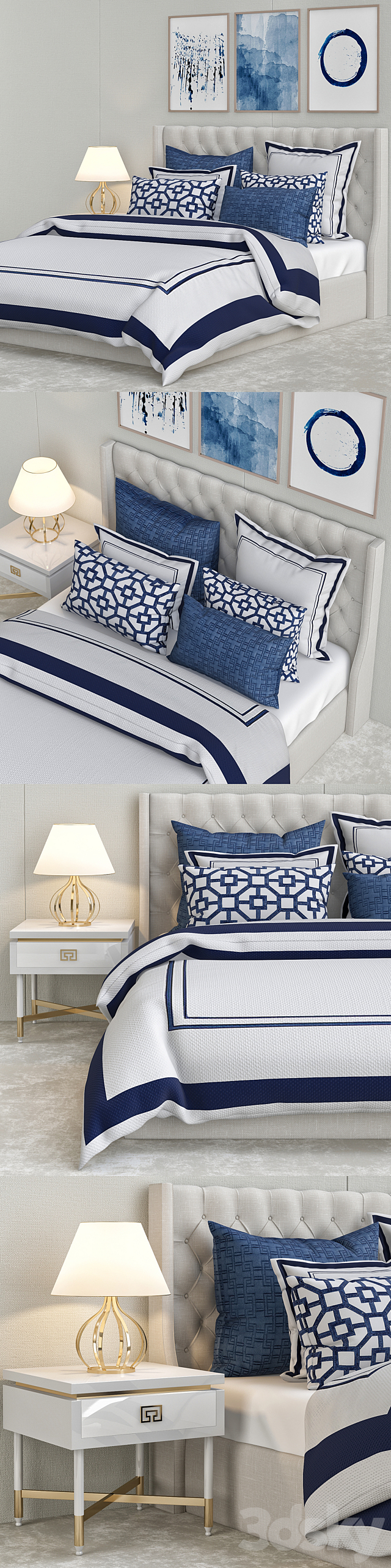 Embroidered bedding collection 3DSMax File - thumbnail 2