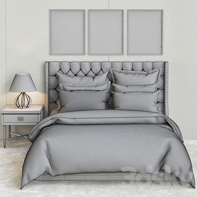 Embroidered bedding collection 3DSMax File - thumbnail 3