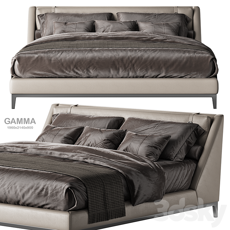 Estetica Gamma bed 1 3DS Max Model - thumbnail 1