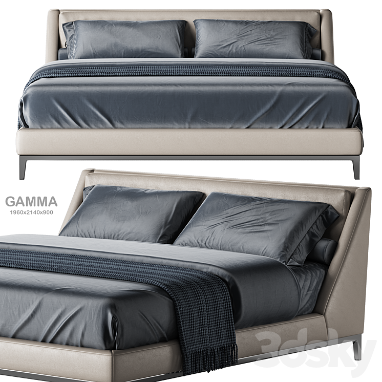 Estetica Gamma bed 2 3DS Max Model - thumbnail 1