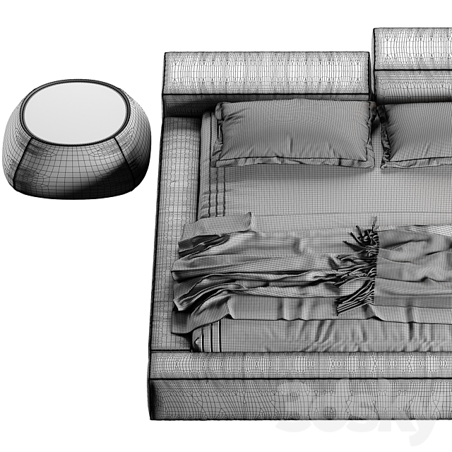 Extrasoft Bed 3DS Max Model - thumbnail 5