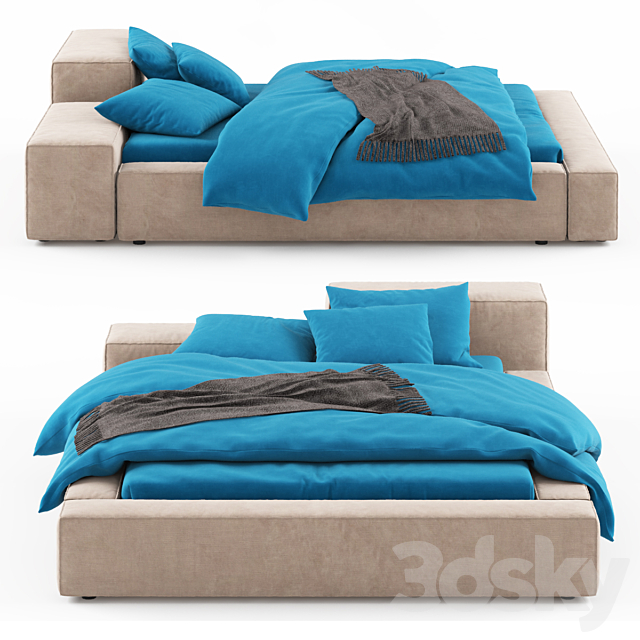 Extrasoft bed 3DS Max Model - thumbnail 2