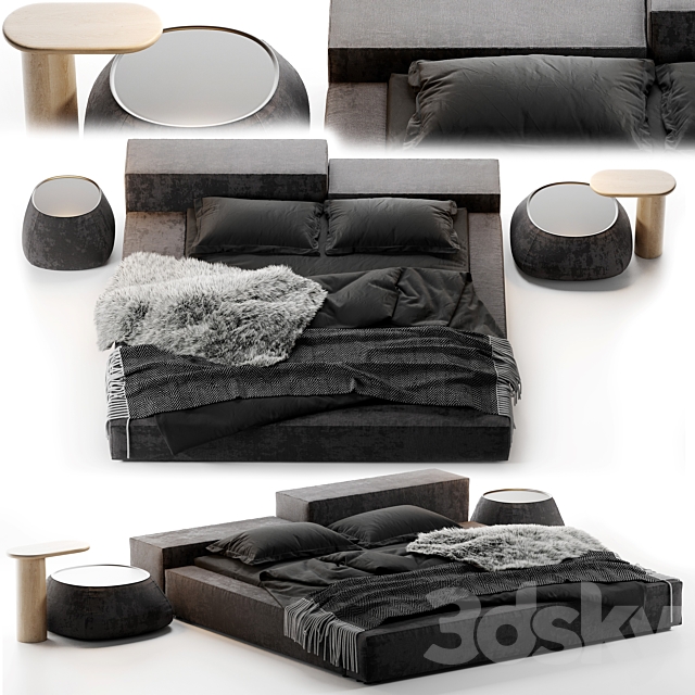 Extrasoft bed set 3DS Max Model - thumbnail 2