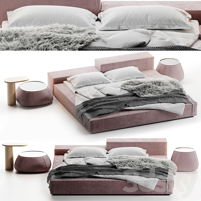 Extrasoft bed set 3DS Max Model - thumbnail 3