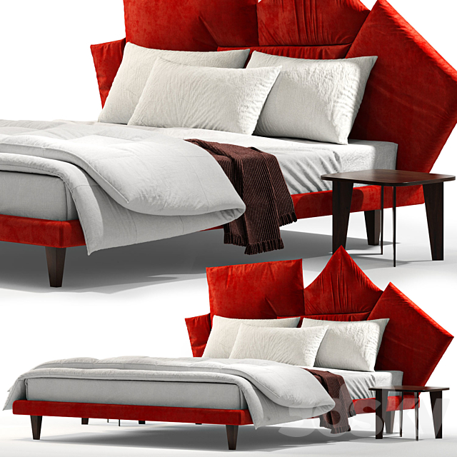 Fabric double bed PICABIA By Bonaldo 3DSMax File - thumbnail 1