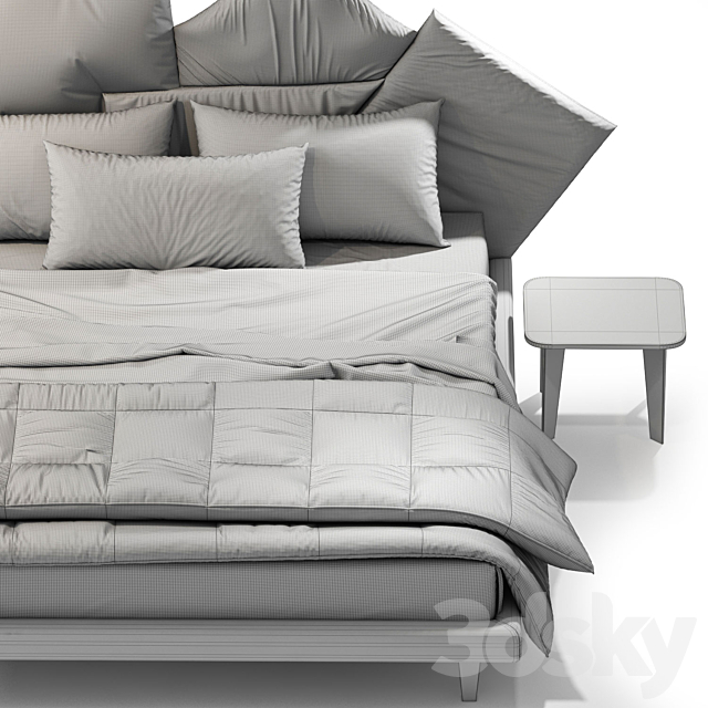 Fabric double bed PICABIA By Bonaldo 3DSMax File - thumbnail 6