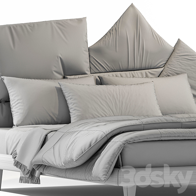 Fabric double bed PICABIA By Bonaldo 3DSMax File - thumbnail 7