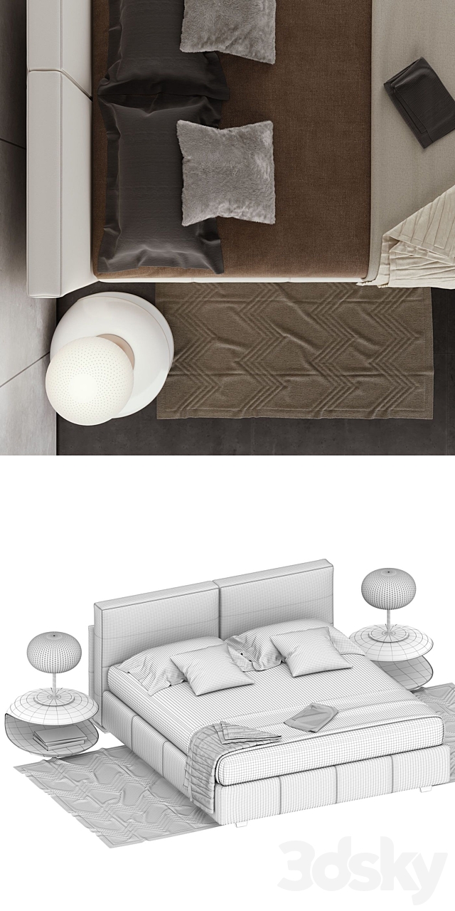 Falegnameria 1946 Roxanne Bed 3DSMax File - thumbnail 3