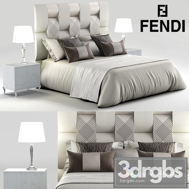 Fendi Casa Astoria Bed 3dsmax Download - thumbnail 1