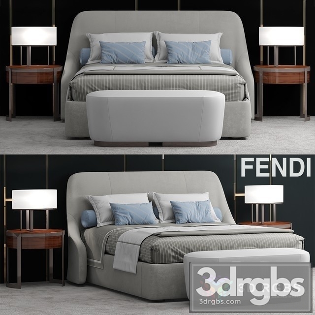 Fendi Casa Audrey Bed 3dsmax Download - thumbnail 1