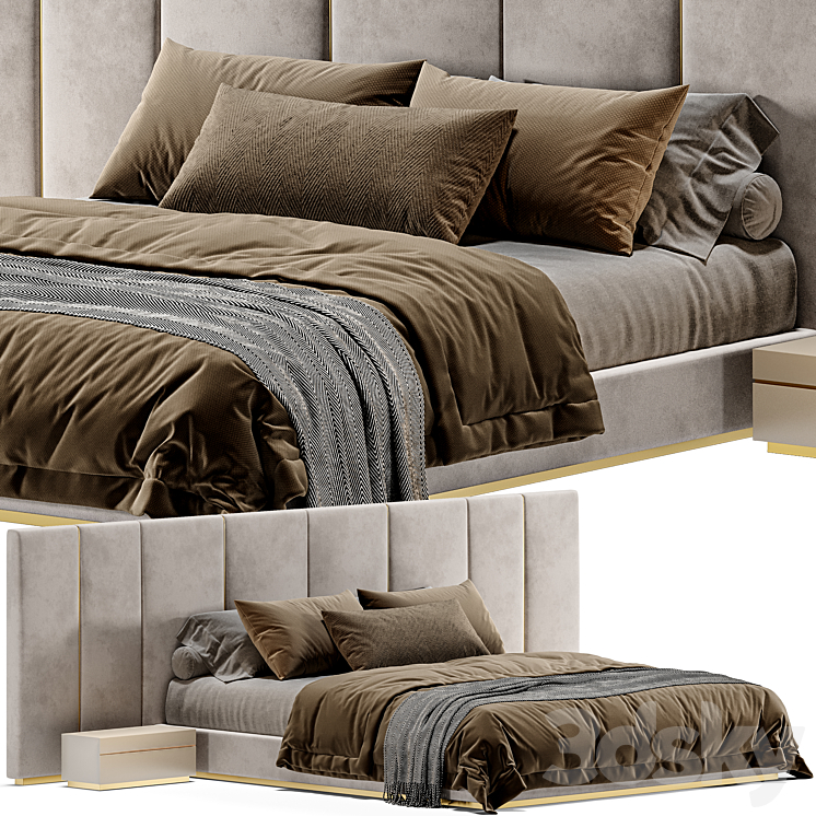 Fendi Casa Delano Bed 3DS Max Model - thumbnail 1