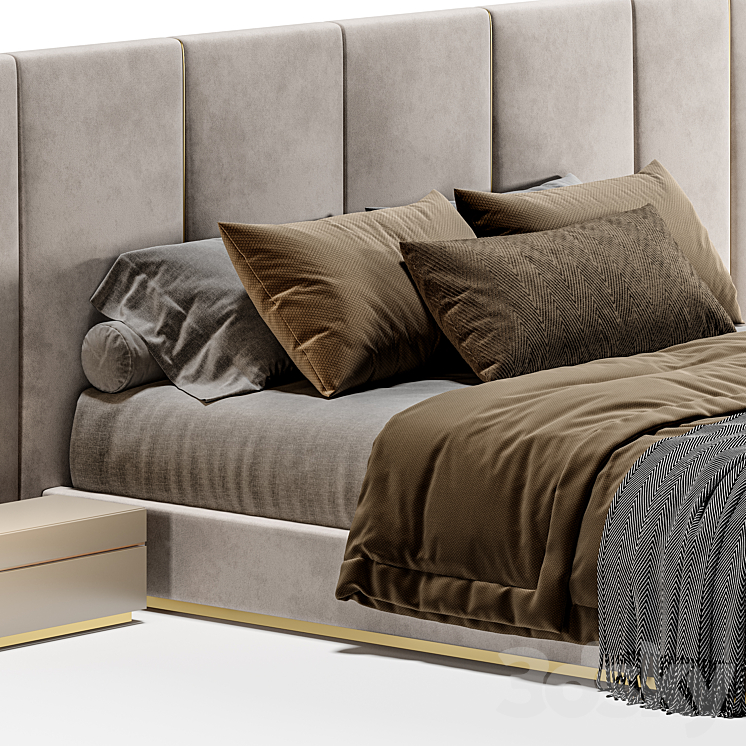 Fendi Casa Delano Bed 3DS Max Model - thumbnail 2