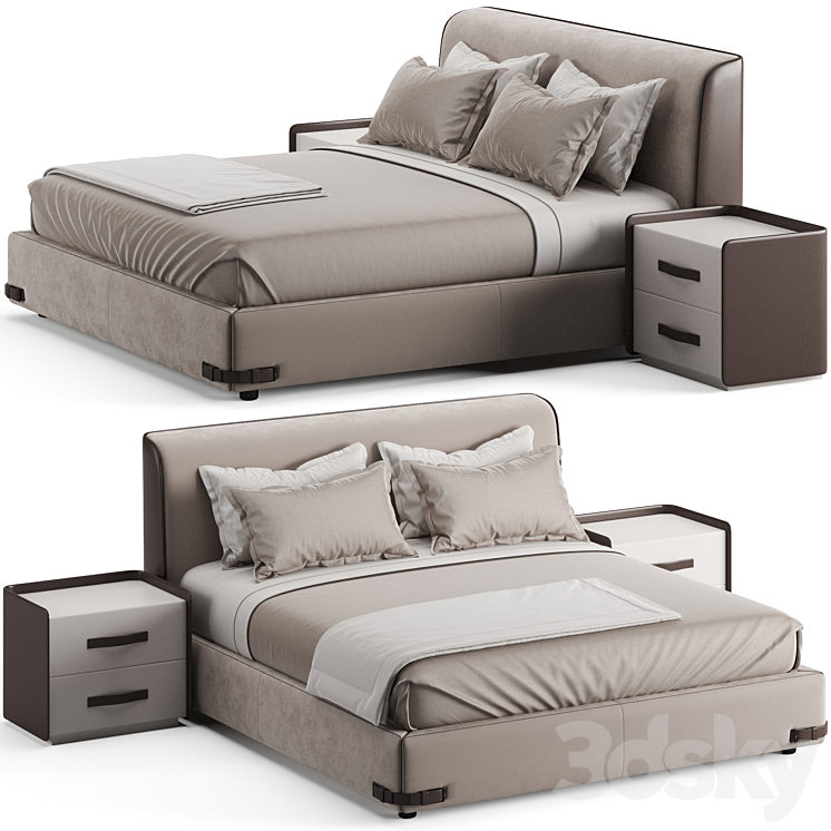 Fendi Casa Soho Bed 3DS Max Model - thumbnail 1