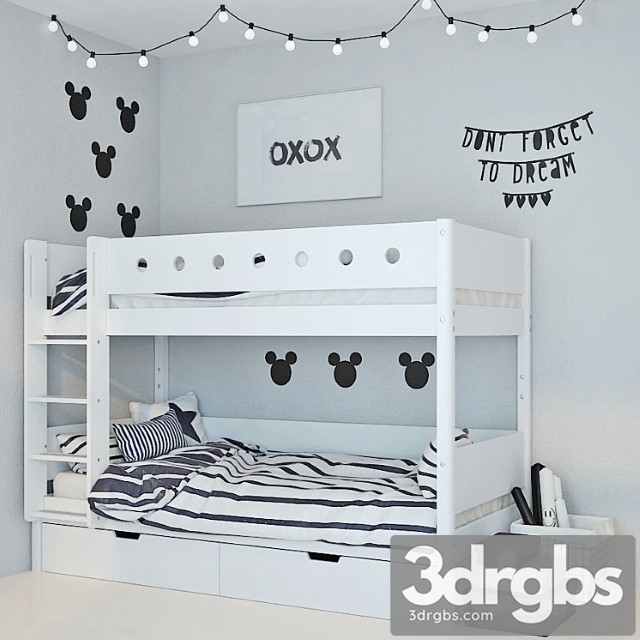 Flexa bunk bed 1 2 3dsmax Download - thumbnail 1