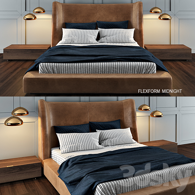 Flexform bed MIDNIGHT 3DSMax File - thumbnail 1