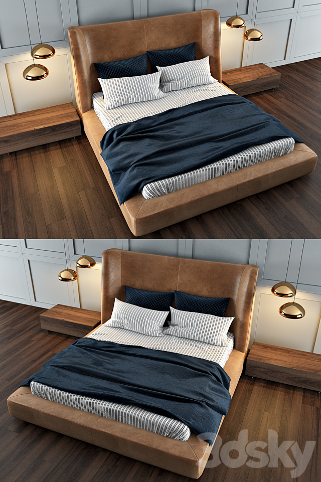 Flexform bed MIDNIGHT 3DSMax File - thumbnail 2