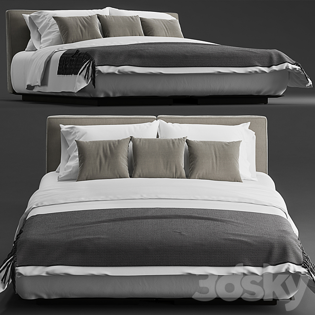 Flexform grandemare bed 3DSMax File - thumbnail 2