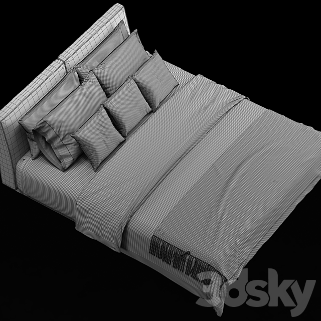 Flexform grandemare bed 3DSMax File - thumbnail 4