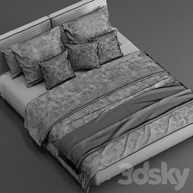 Flexform grandemare bed 3DSMax File - thumbnail 3