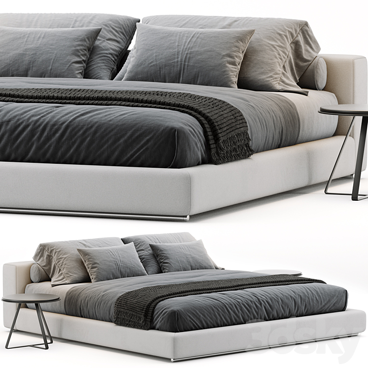 Flexform Groundpiece Bed 3DS Max Model - thumbnail 1