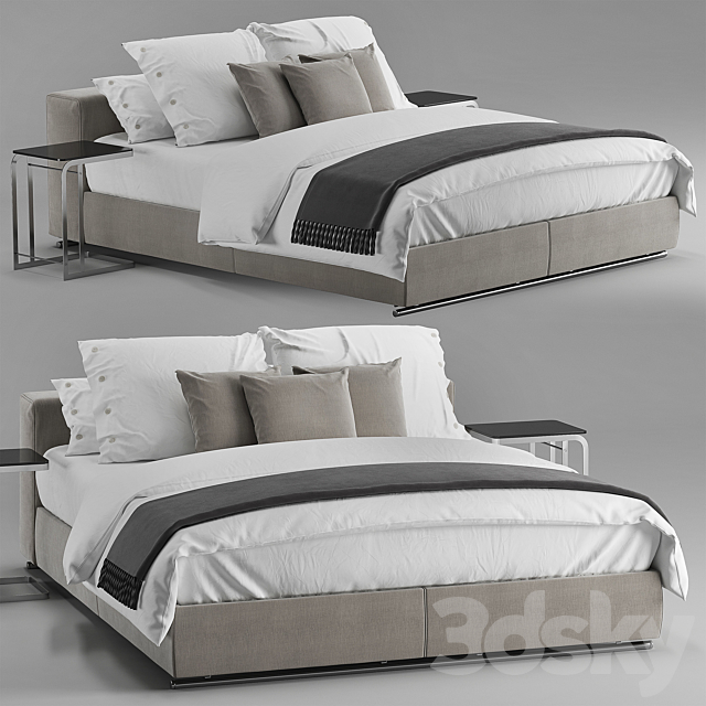 Flexform Groundpiece slim bed 3DSMax File - thumbnail 2