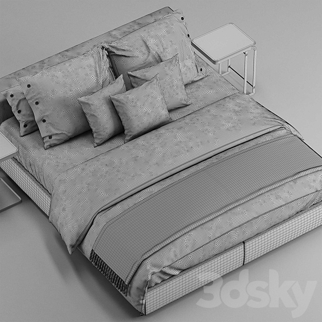 Flexform Groundpiece slim bed 3DSMax File - thumbnail 3