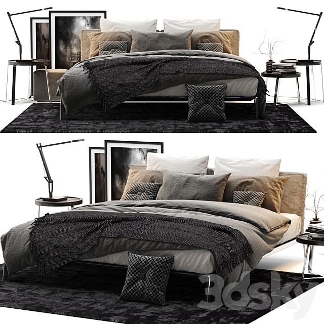 Flexform Lifesteel Bed 3DSMax File - thumbnail 1