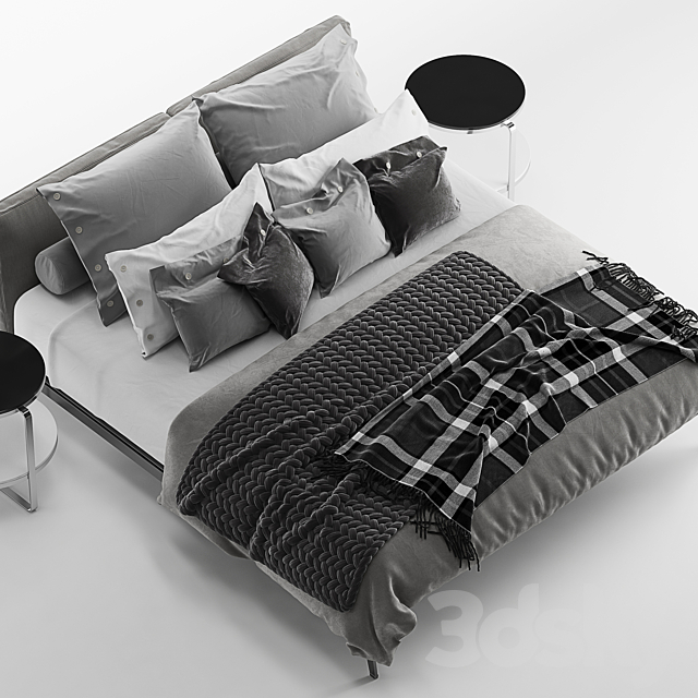 Flexform lifesteel bed 3DSMax File - thumbnail 3