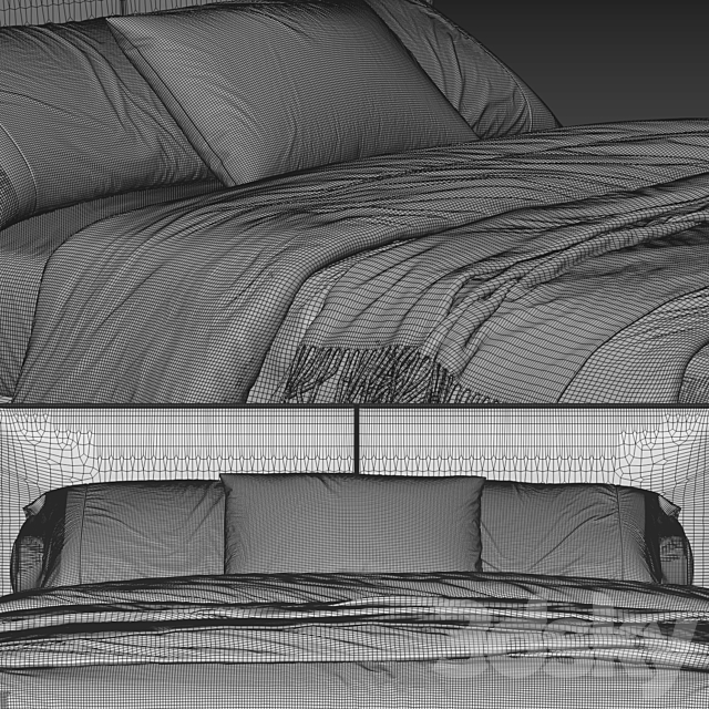 Flexform Magnum Bed 3DSMax File - thumbnail 4