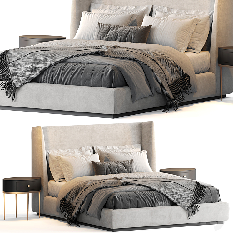 Flexform Midnight Bed 3DS Max Model - thumbnail 1