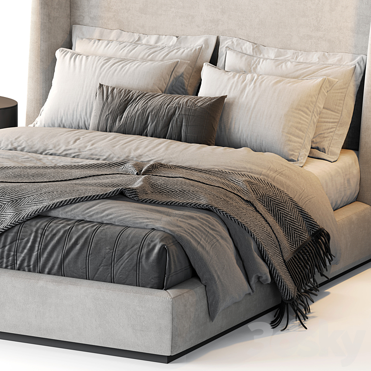 Flexform Midnight Bed 3DS Max Model - thumbnail 2