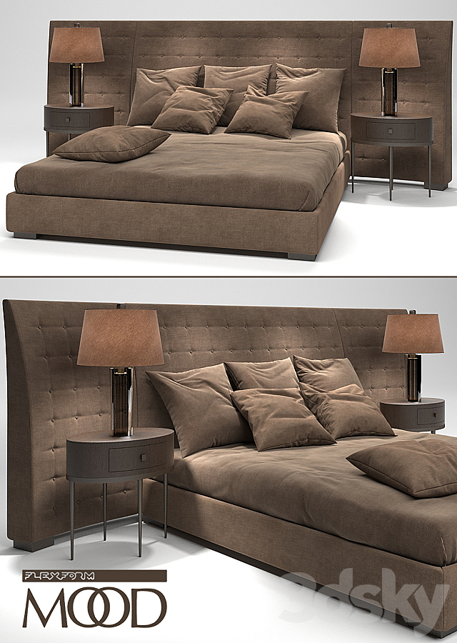 Flexform Mood Caress Bed 3DSMax File - thumbnail 2