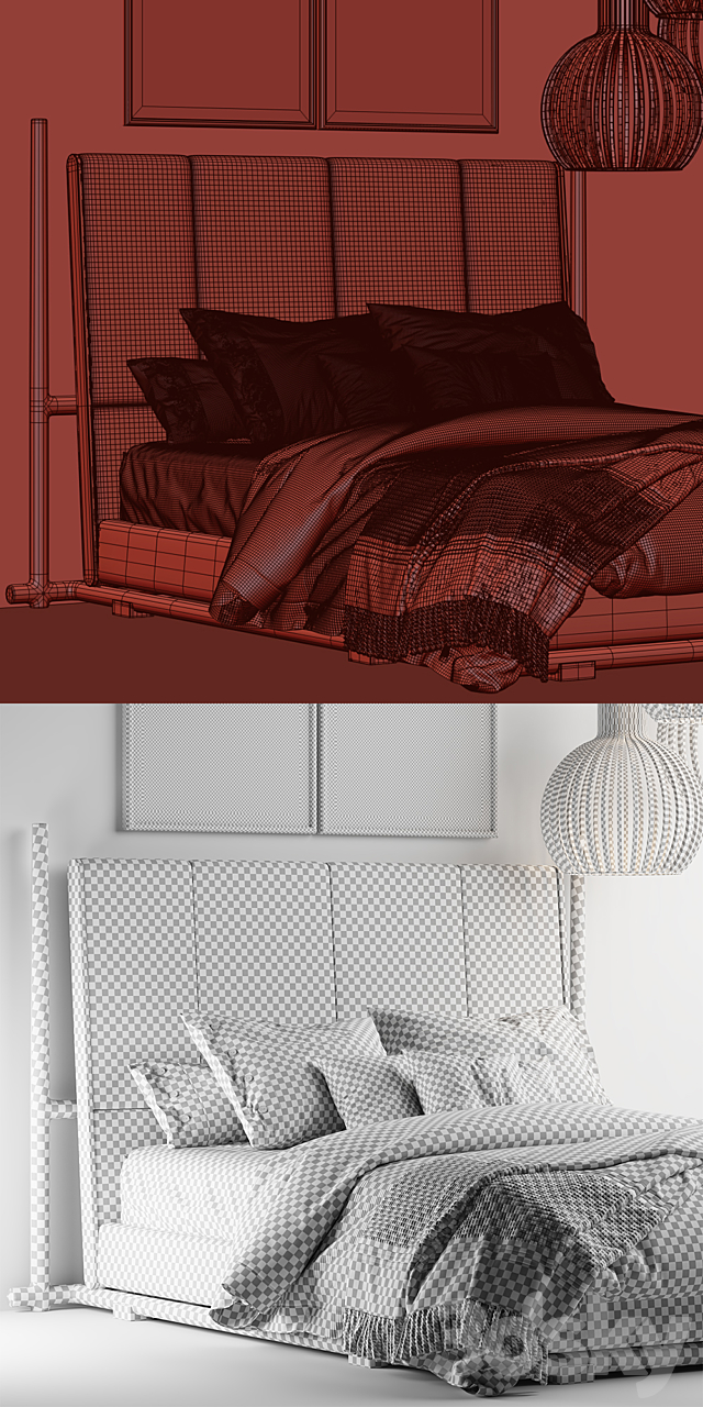 Flexform MOOD Icaro Bed 3DSMax File - thumbnail 3