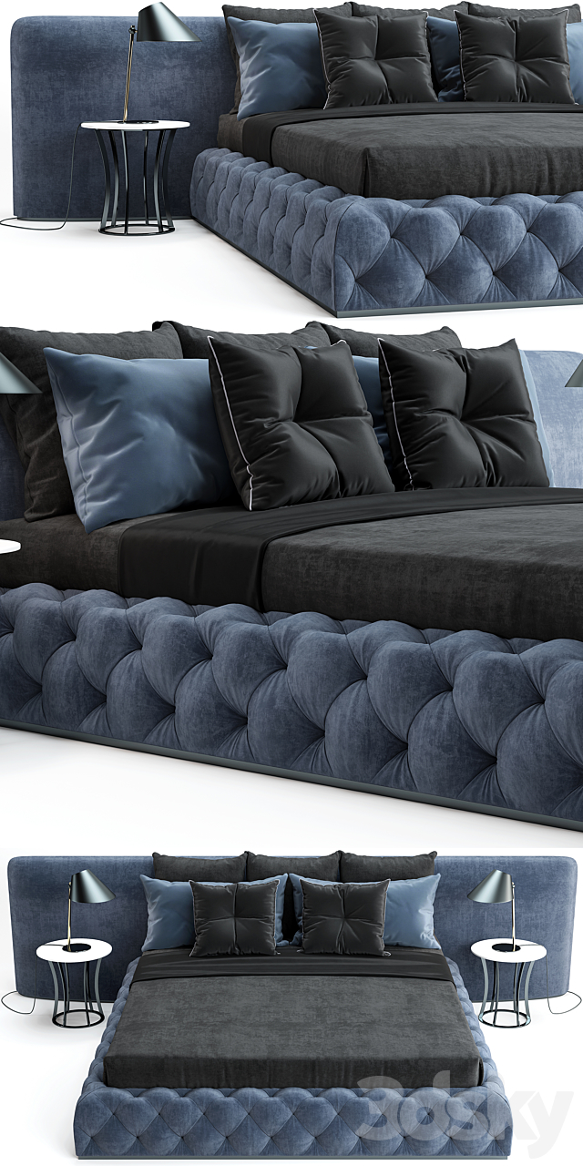 Flexform Mood Leonardo Bed. 3DSMax File - thumbnail 2