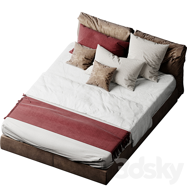 Flexform – Newbridge soft bed 3DSMax File - thumbnail 2